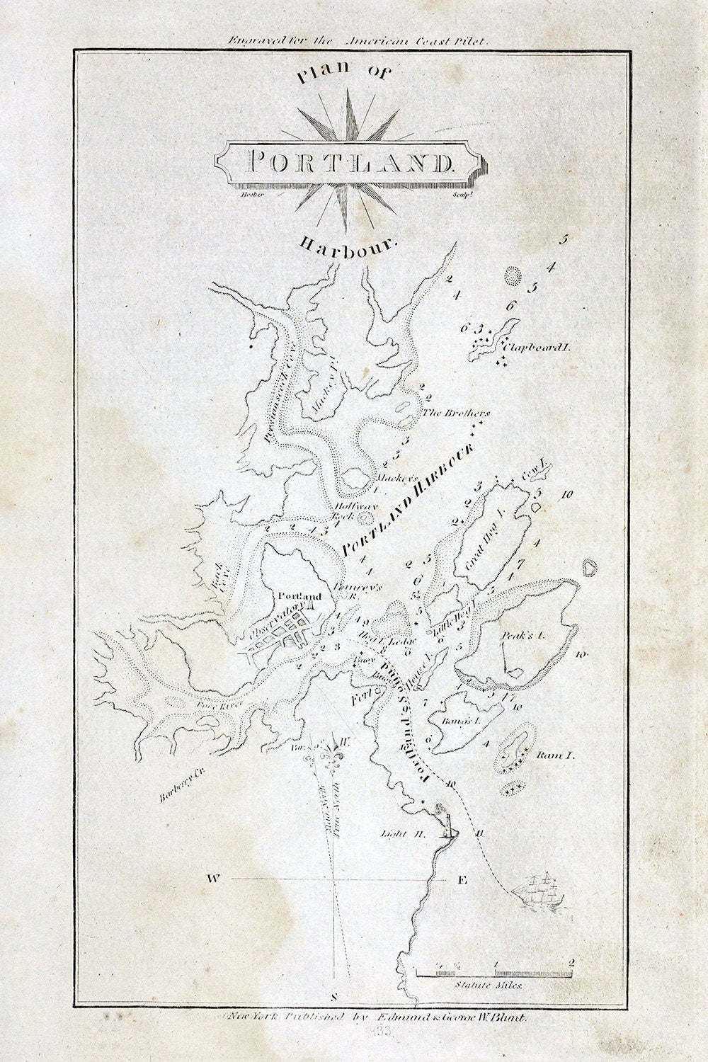 1837 Chart of Portland Harbor