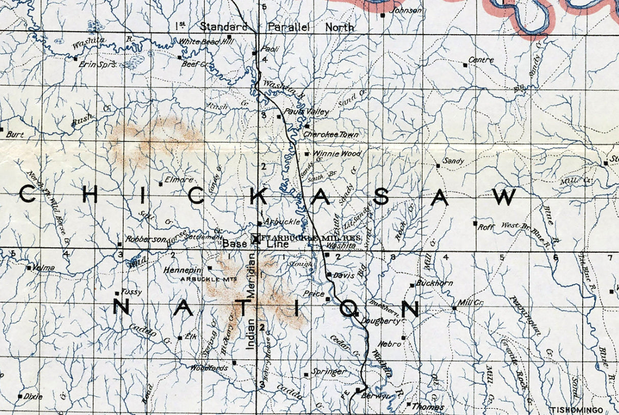 1891 Map of the Indian Territory and Oklahoma