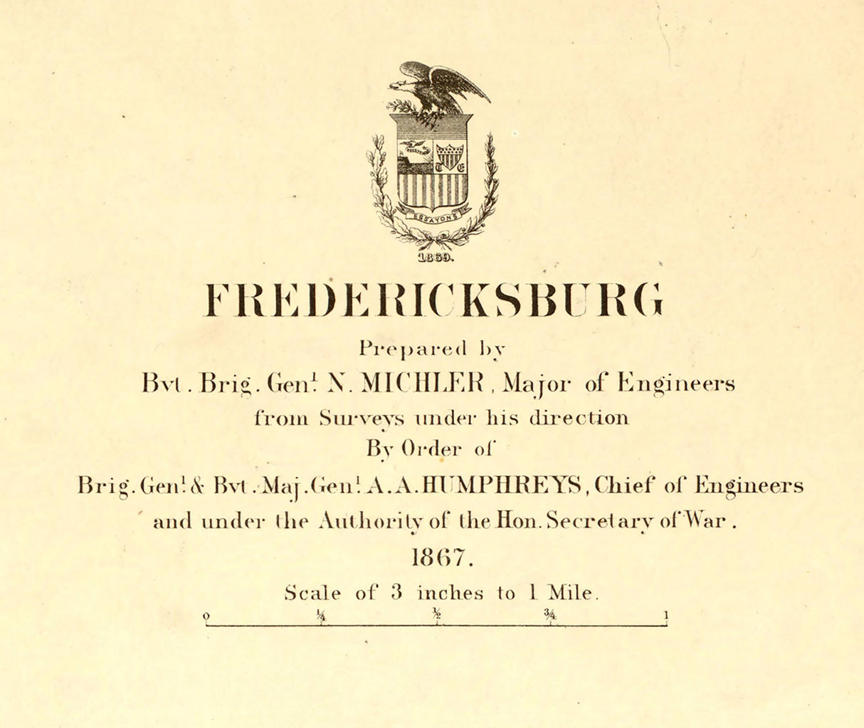 1867 Map of Fredericksburg Virginia