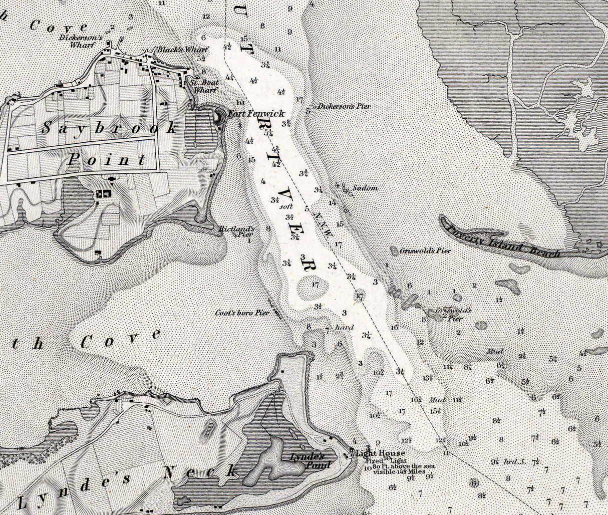 1853 Map of The Mouth of Connecticut River