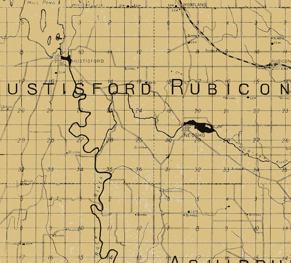 1899 Map of Dodge County Wisconsin