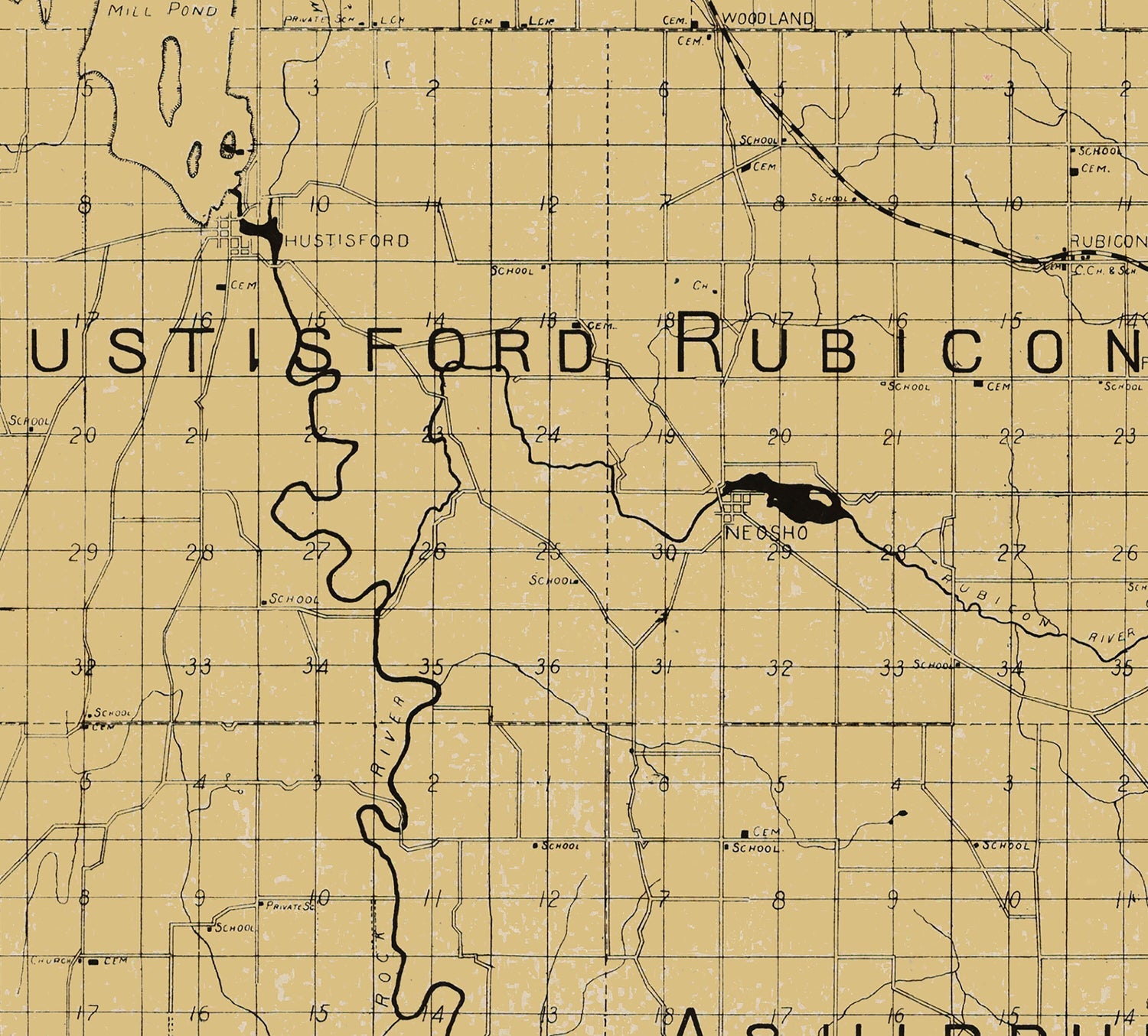 1899 Map of Dodge County Wisconsin