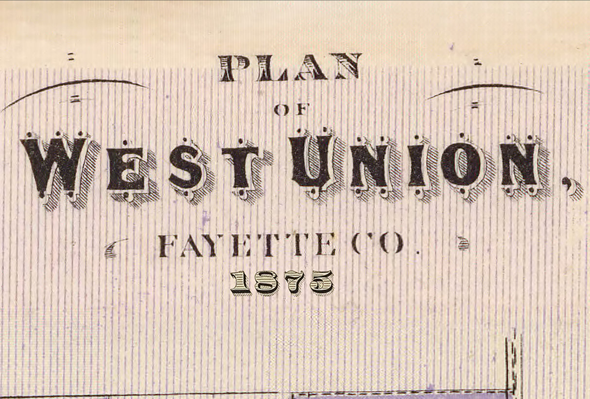 1875 Town Map of West Union Fayette County Iowa