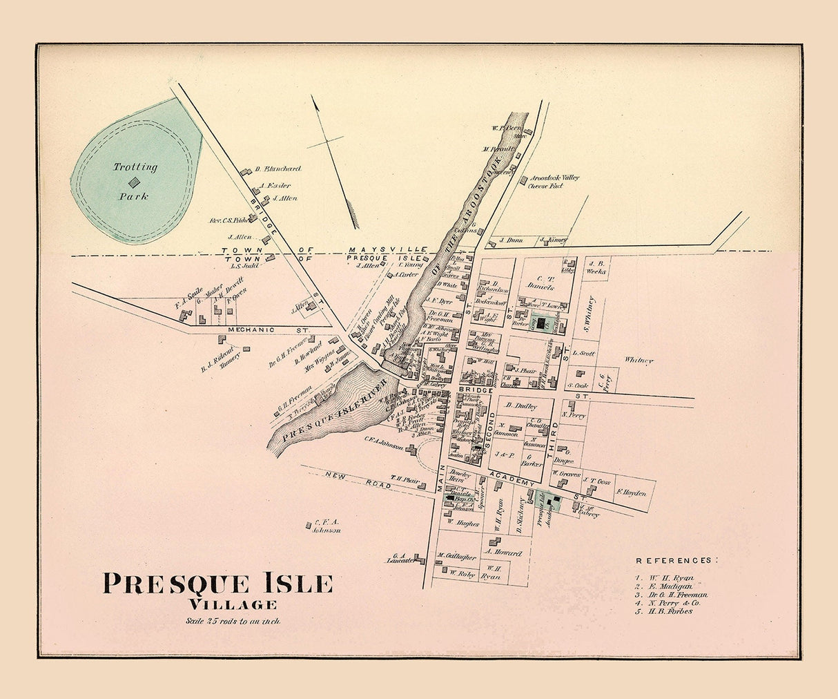 1877 Map of Presque Isle Maine