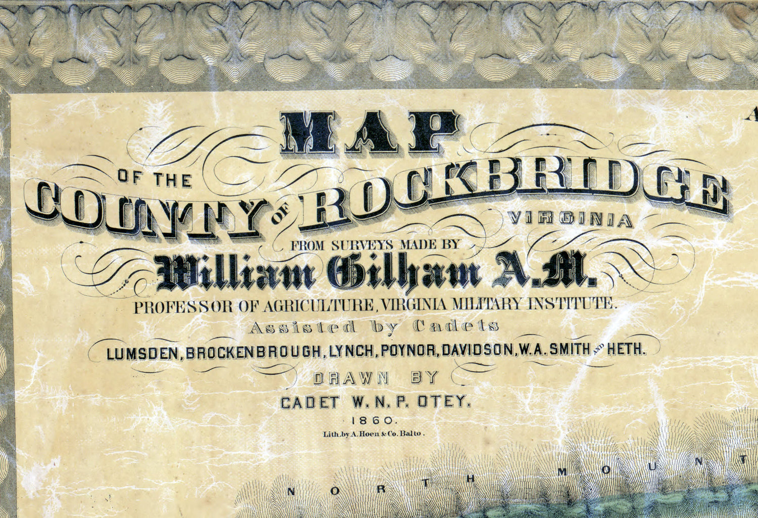 1860 Map of Rockbridge County Virginia