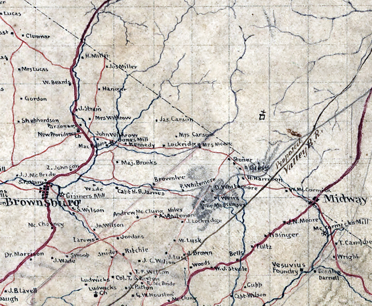 1861 Map of Rockbridge County Virginia