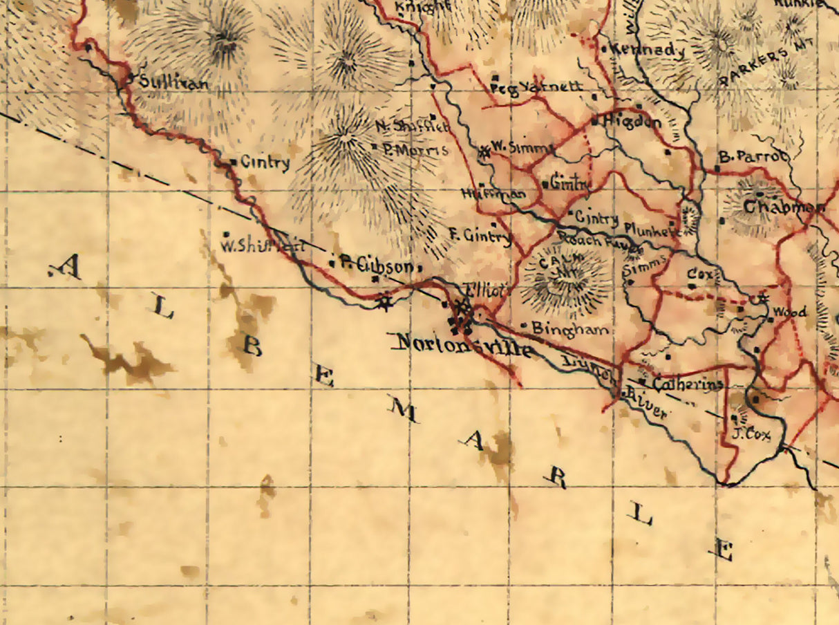 1863 Map of Greene County Virginia