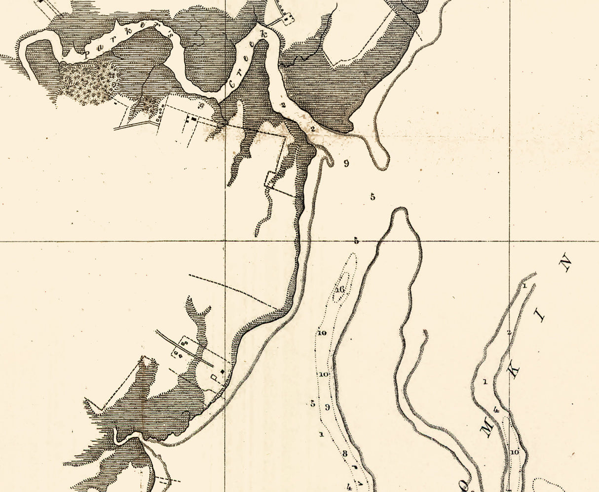 1864 Map of Metomkin Inlet Virginia