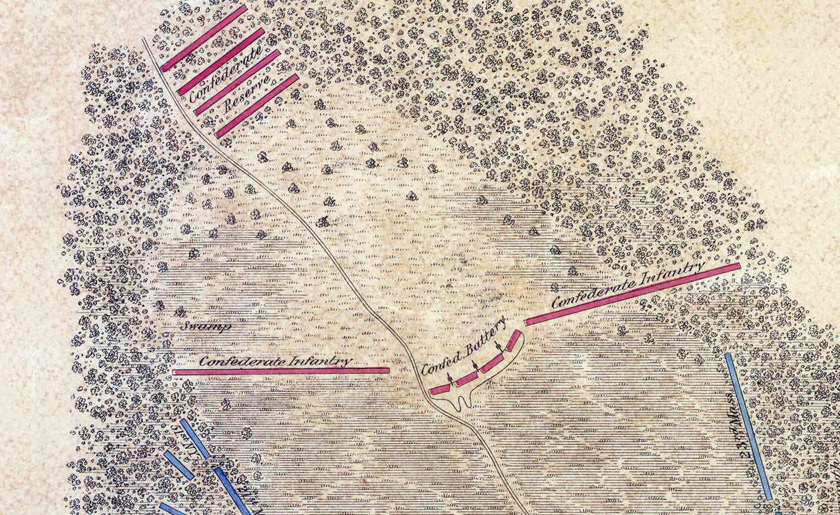 1862 Map of Roanoke Island North Carolina Battlefield
