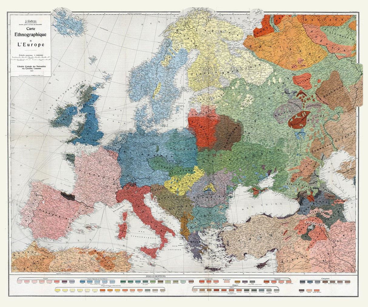 1918 Map of Europe Ethnicity