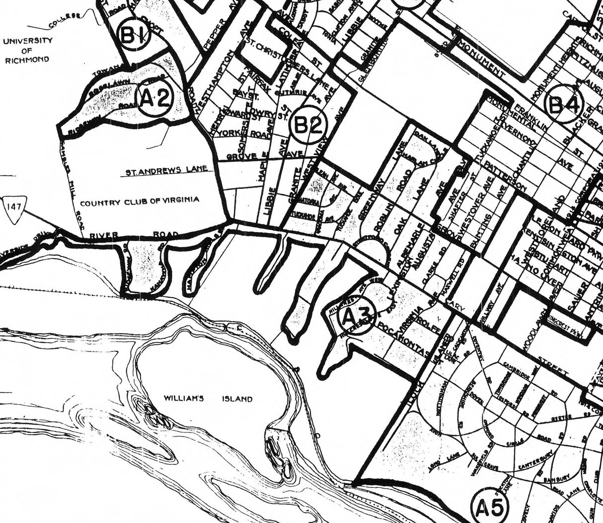 1923 Map of Richmond Virginia