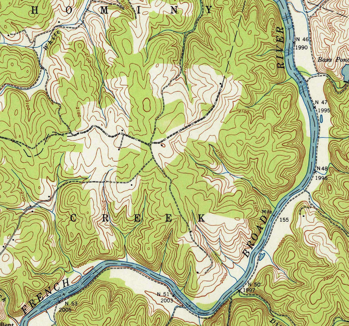 1943 Topo Map of Asheville North Carolina