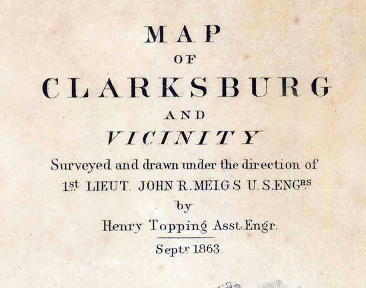 1863 Map of Clarksburg West Virginia