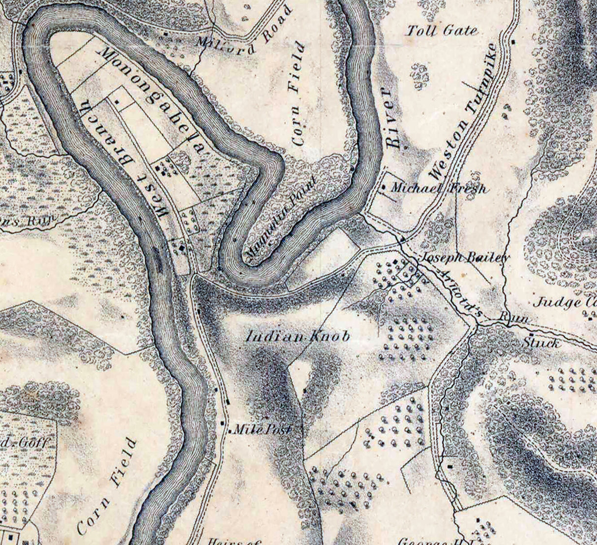 1863 Map of Clarksburg West Virginia