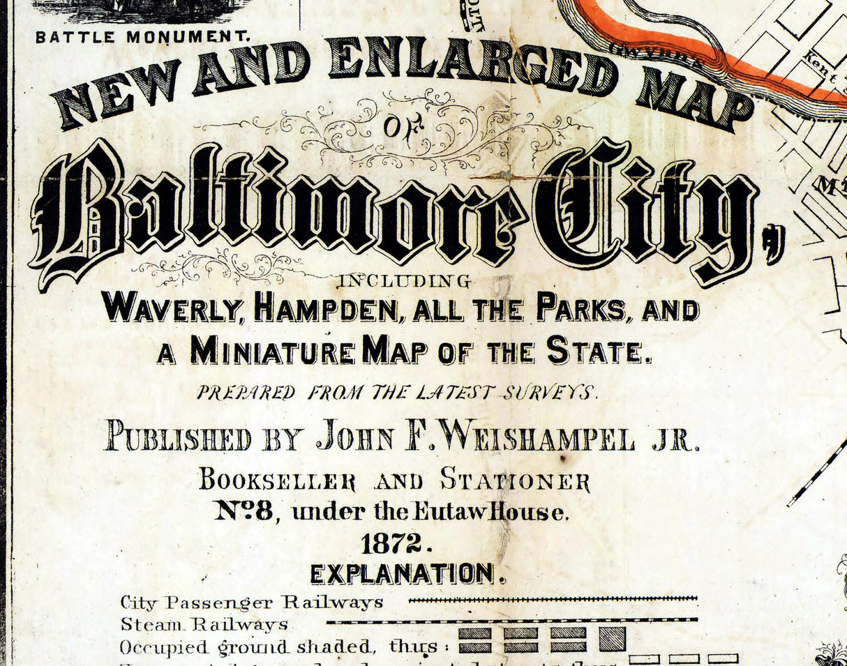 1872 Map of Baltimore Maryland