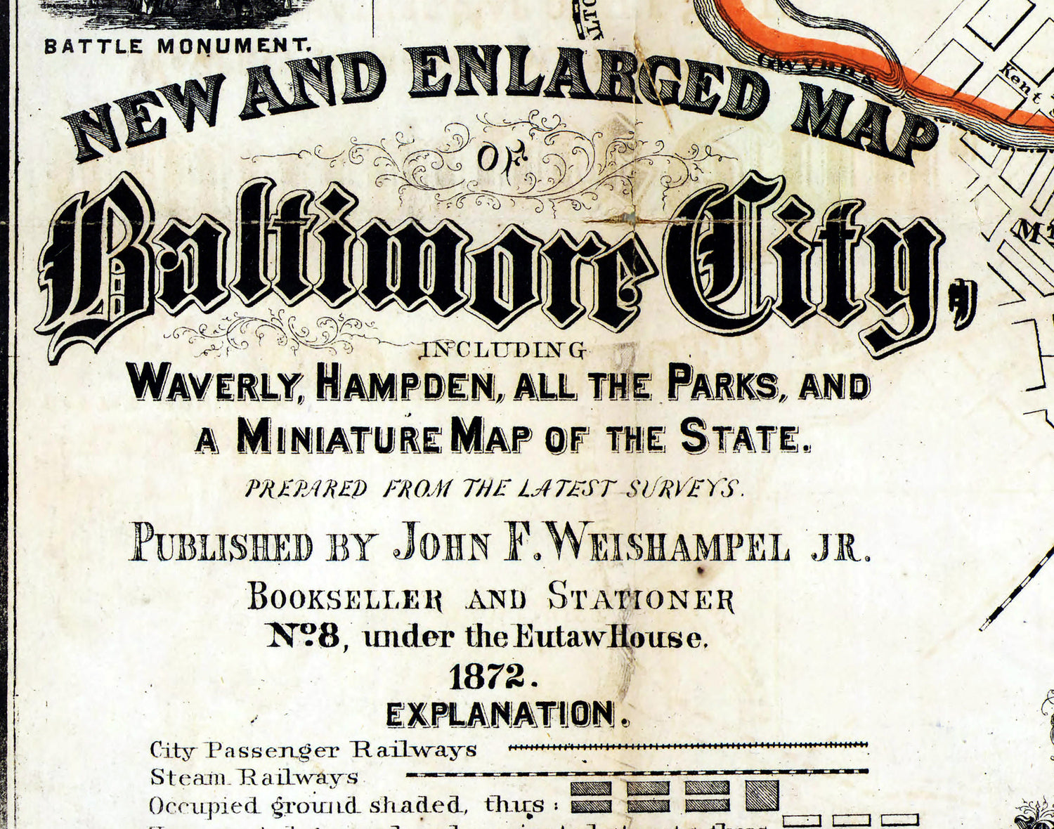 1872 Map of Baltimore Maryland