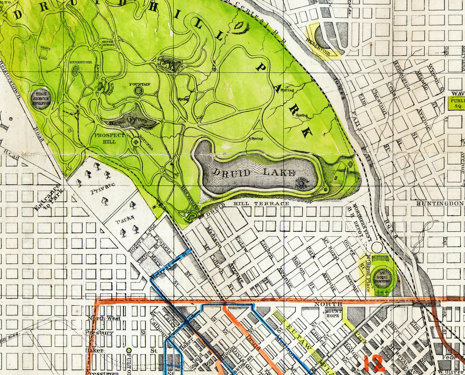 1872 Map of Baltimore Maryland