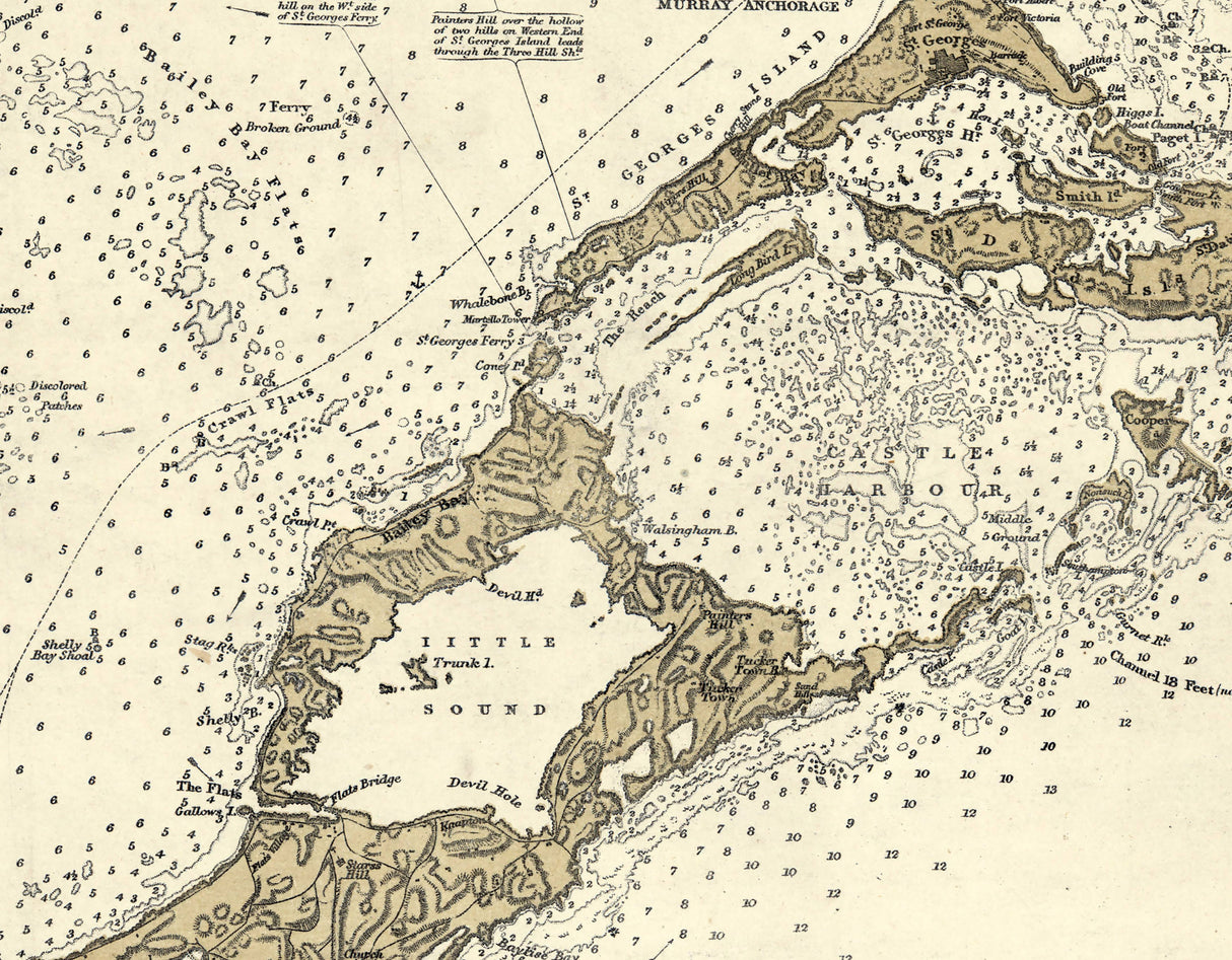 1873 Nautical Chart of the Bermuda Islands