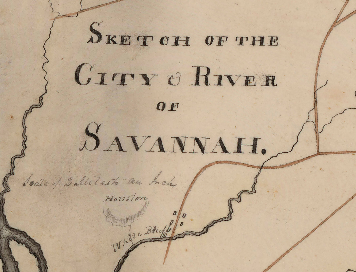 1815 Map of the City and River of Savannah Georgia