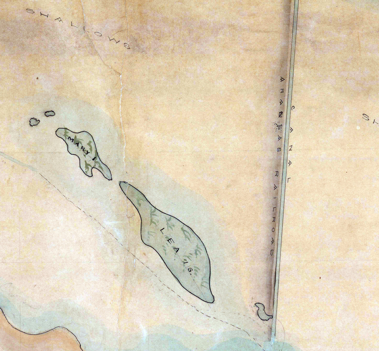 1862 Map of Aransas Bay Texas