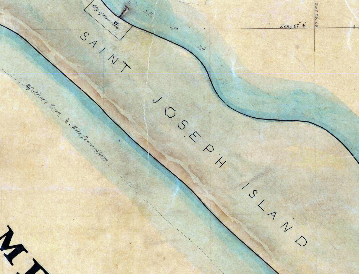 1862 Map of Aransas Bay Texas