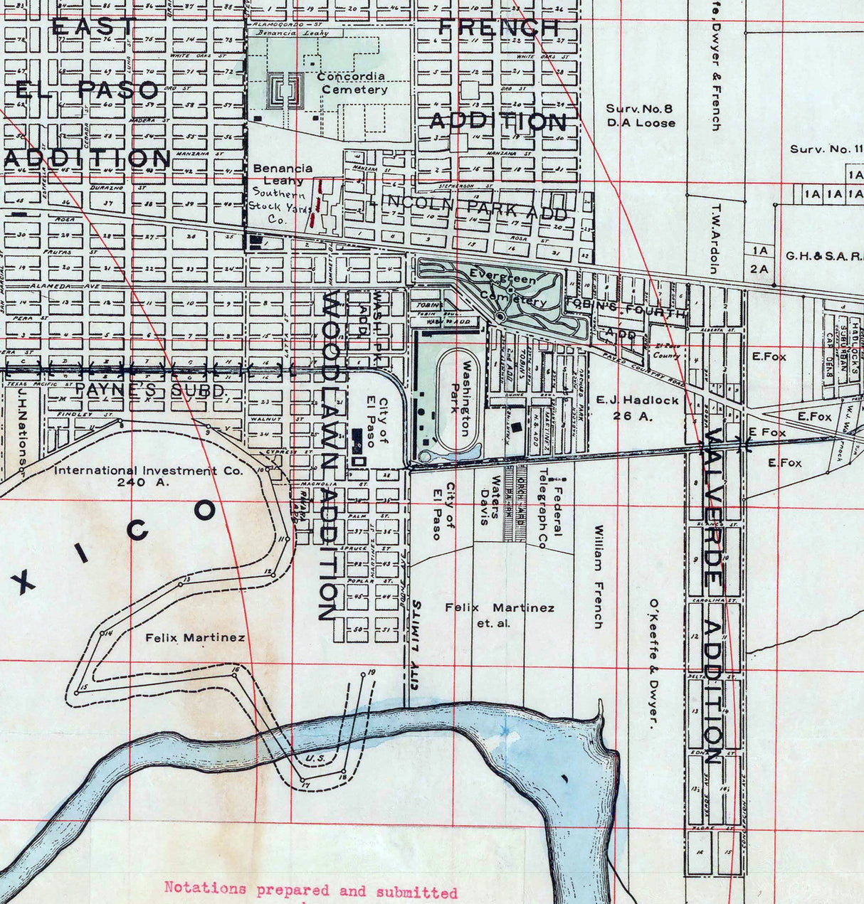 1914 Map of El Paso Texas