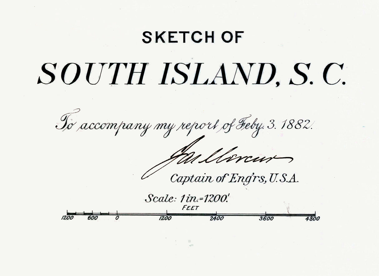 1882 Map of South Island South Carolina Winyah Bay