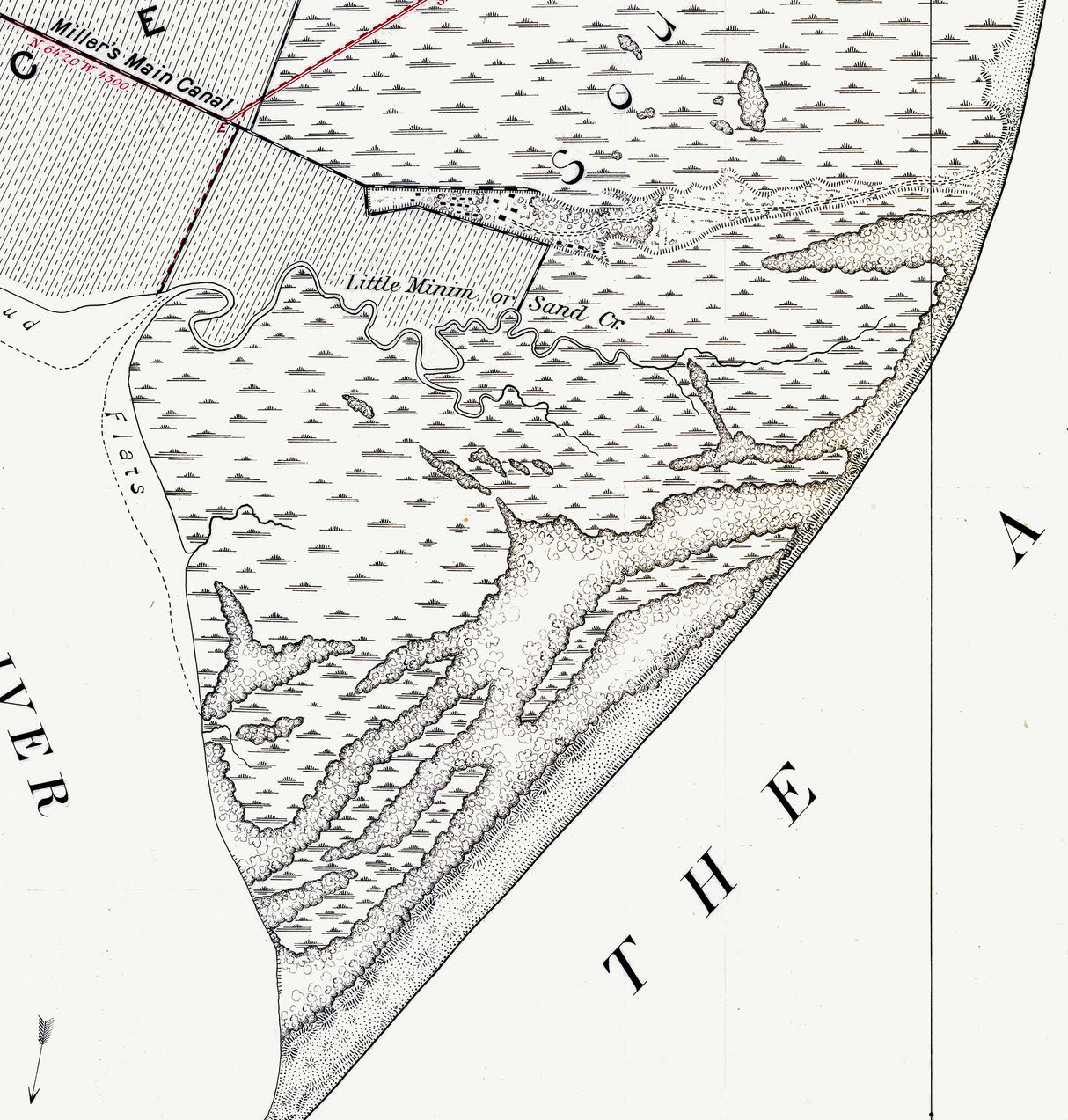 1882 Map of South Island South Carolina Winyah Bay