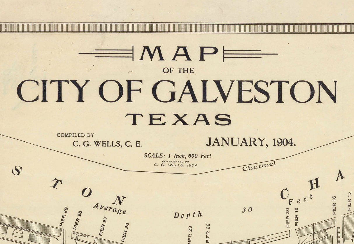 1904 Map of Galveston Texas