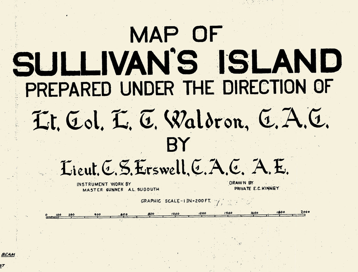 1917 Map of Sullivans Island South Carolina Charleston