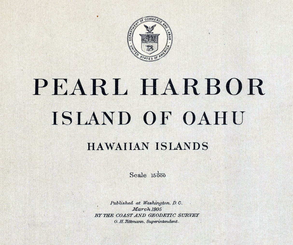1905 Nautical Chart of Pearl Harbor Hawaii