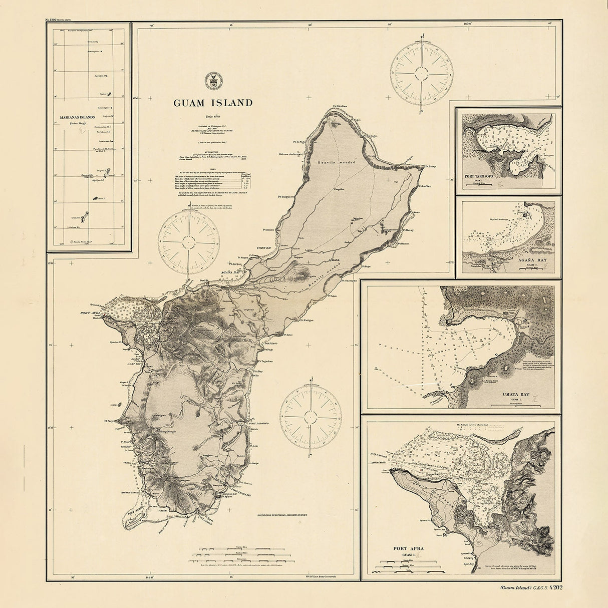 1906 Map of Guam Island
