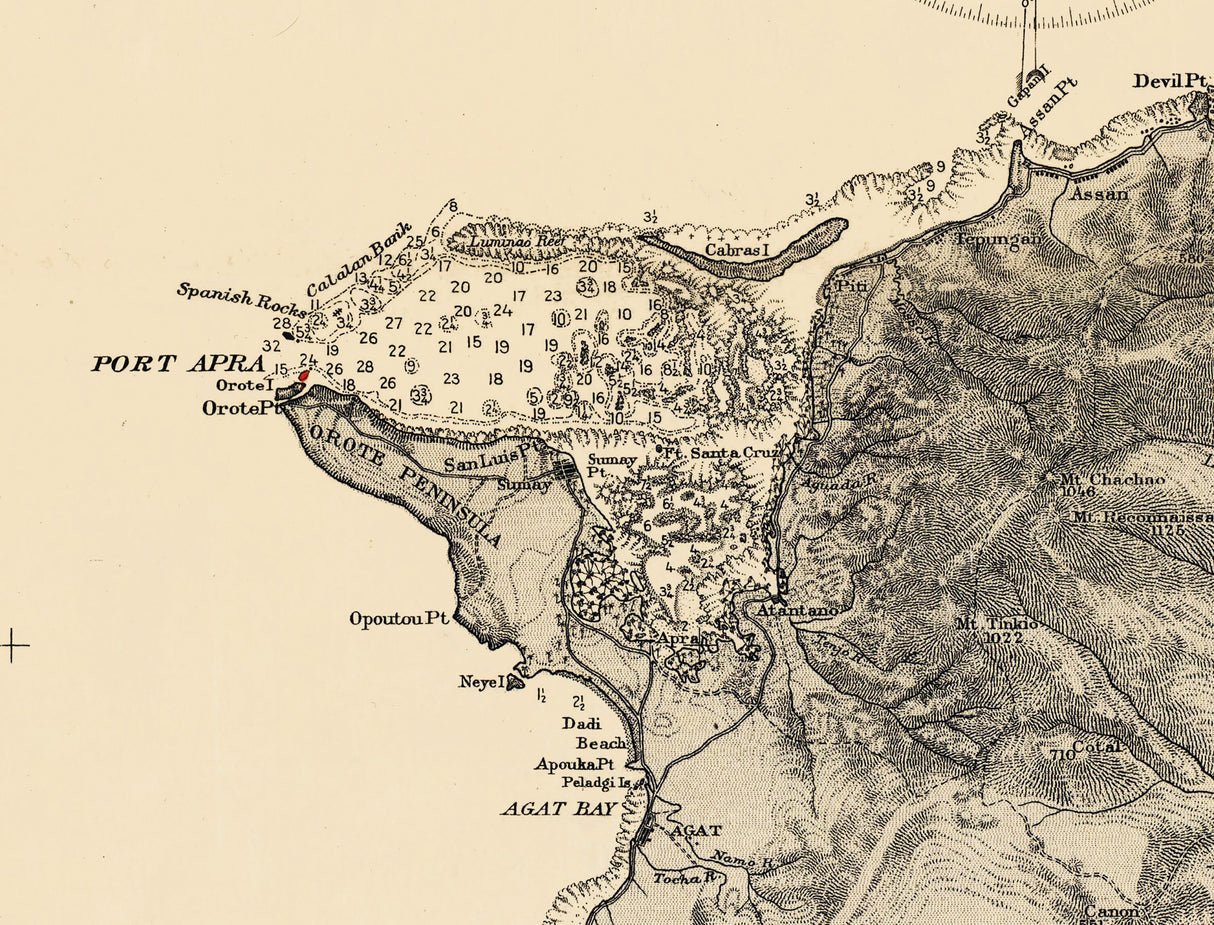 1906 Map of Guam Island