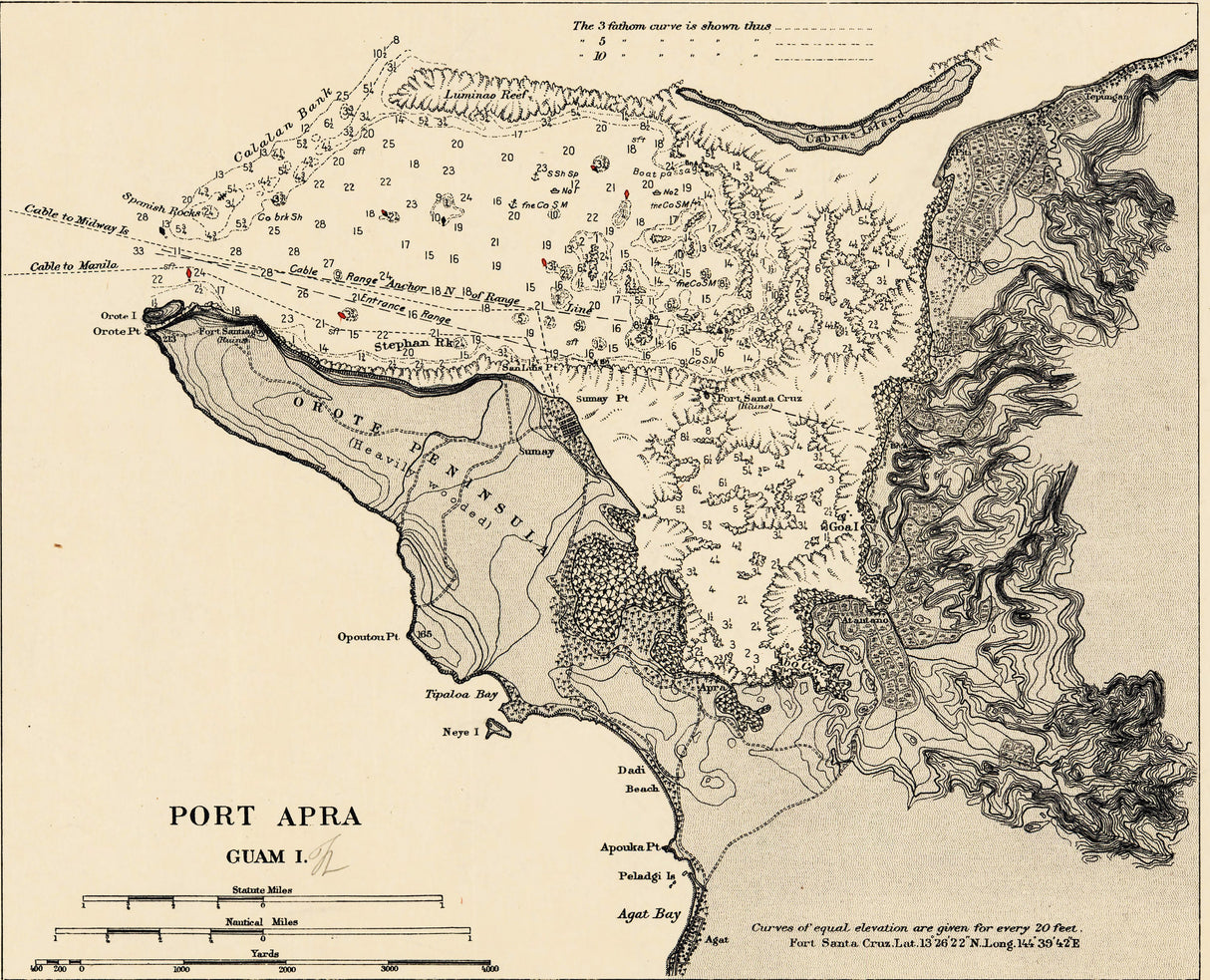 1906 Map of Guam Island