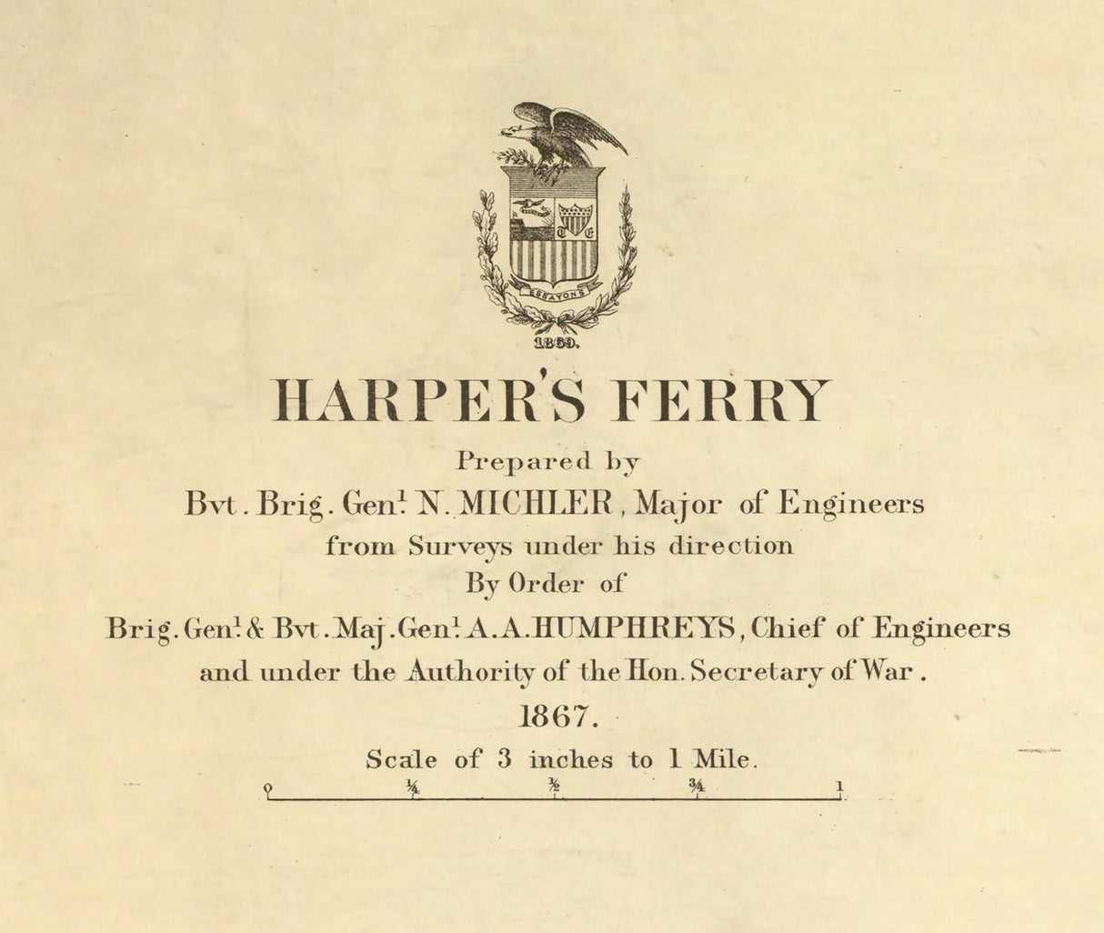 1867 Map of Harpers Ferry West Virginia