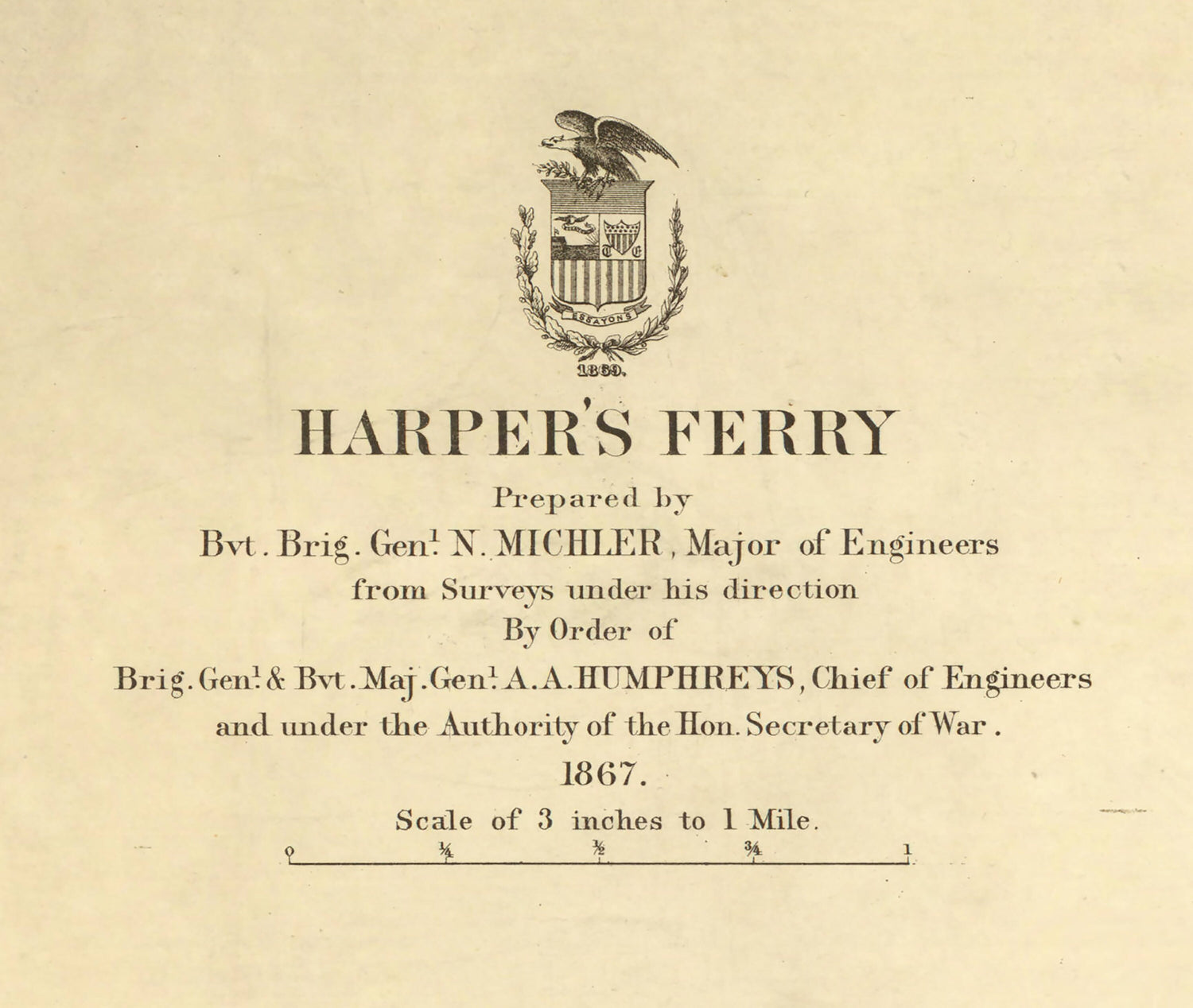 1867 Map of Harpers Ferry West Virginia