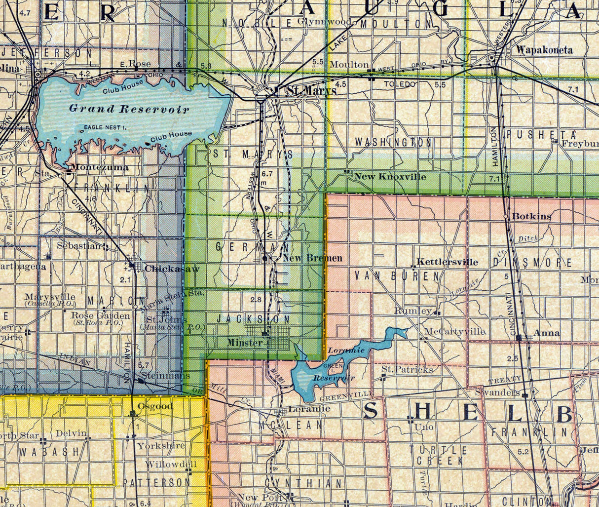 1906 Map of North West Ohio