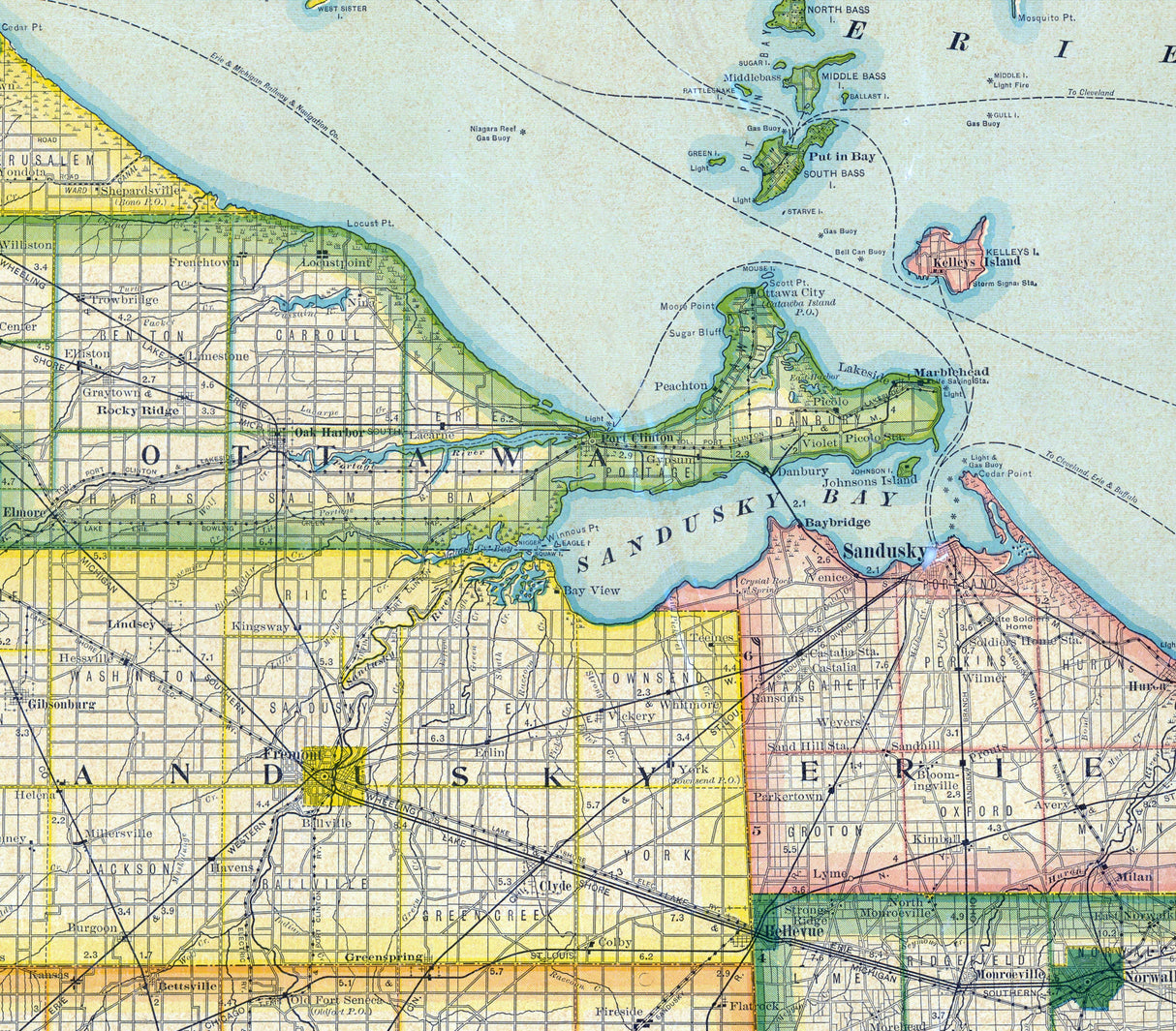 1906 Map of North West Ohio