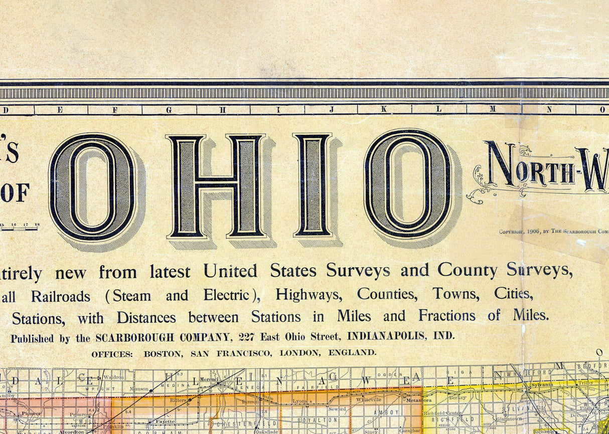 1906 Map of North West Ohio