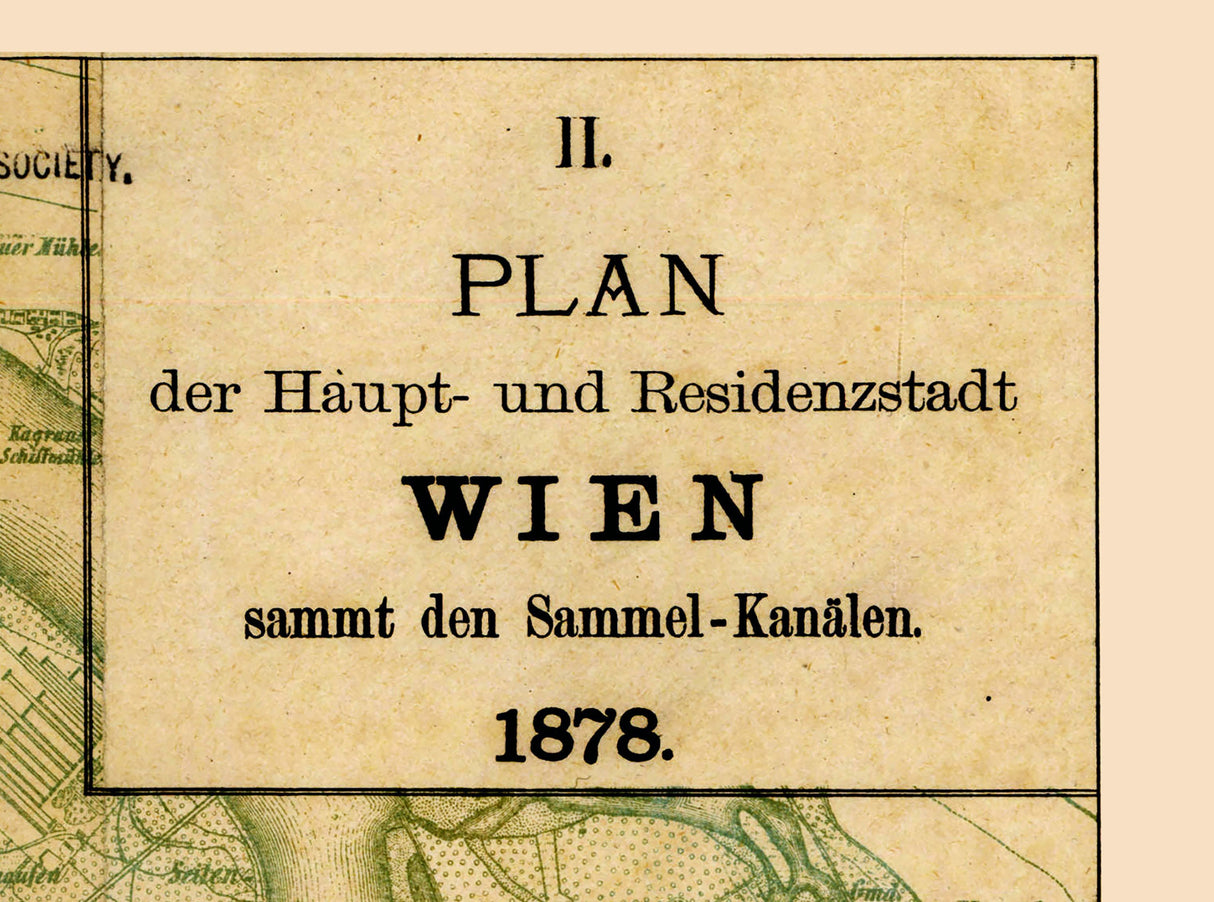 1878 Map of Vienna Austria