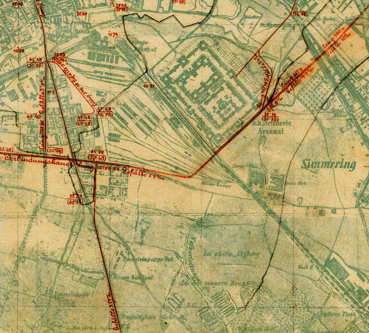 1878 Map of Vienna Austria