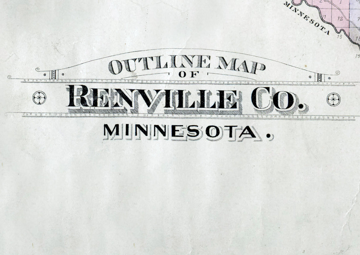 1900 Map of Renville County Minnesota
