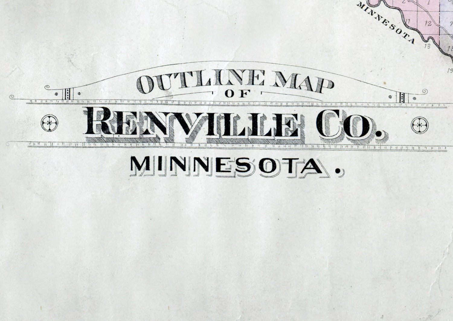 1900 Map of Renville County Minnesota