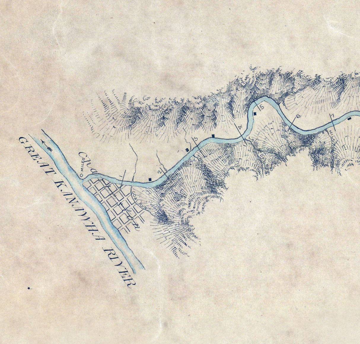 1875 Map of Elk River West Virginia Suttonsville to Charleston
