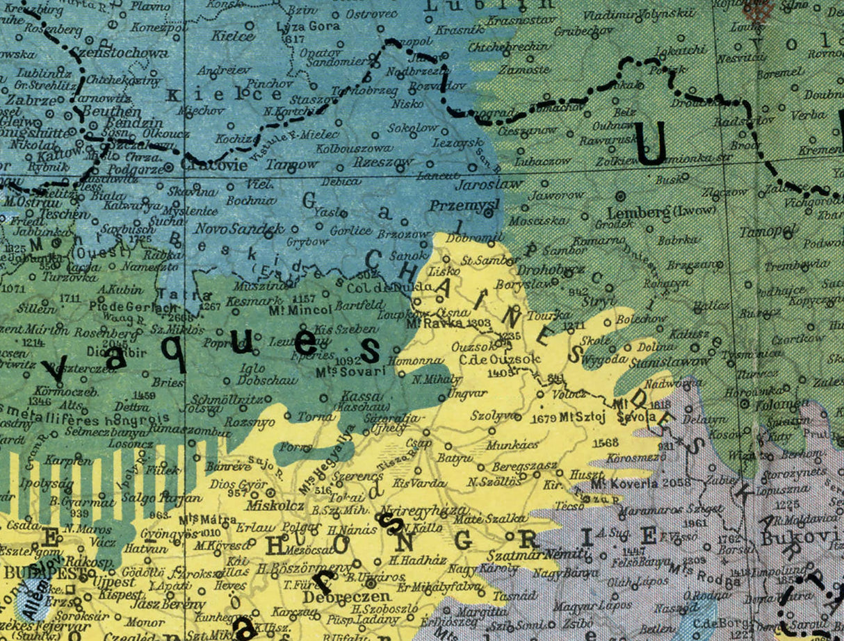 1918 Map of Europe Ethnicity
