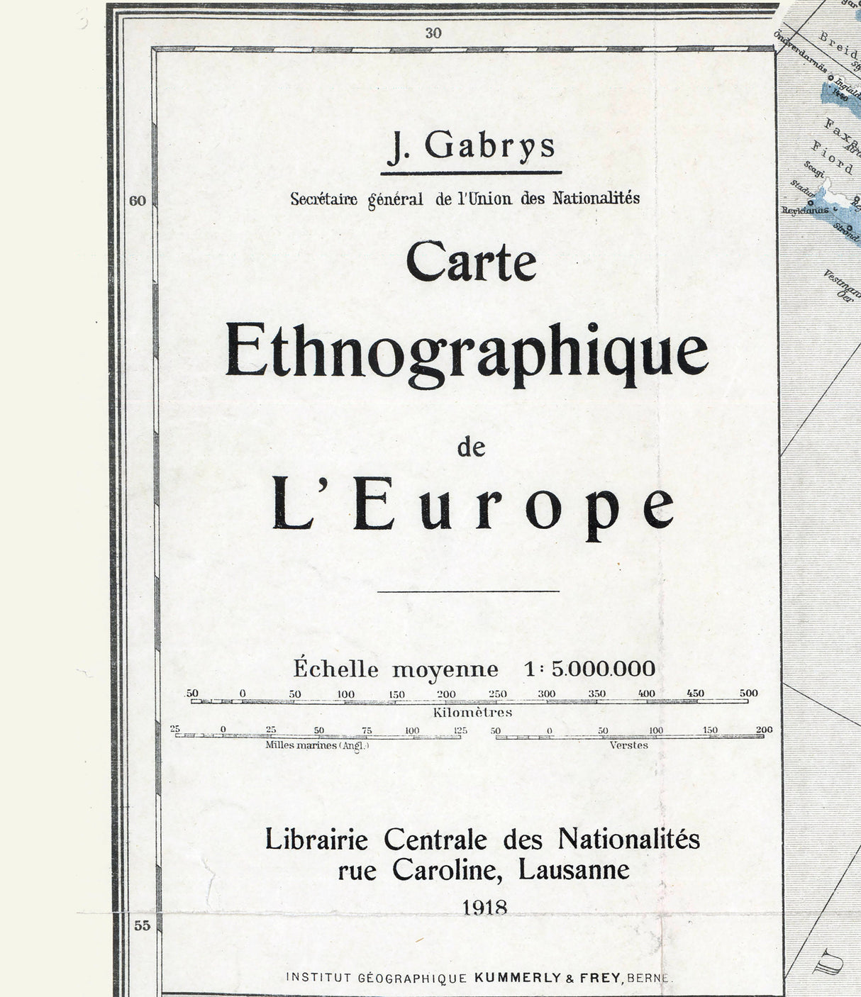 1918 Map of Europe Ethnicity