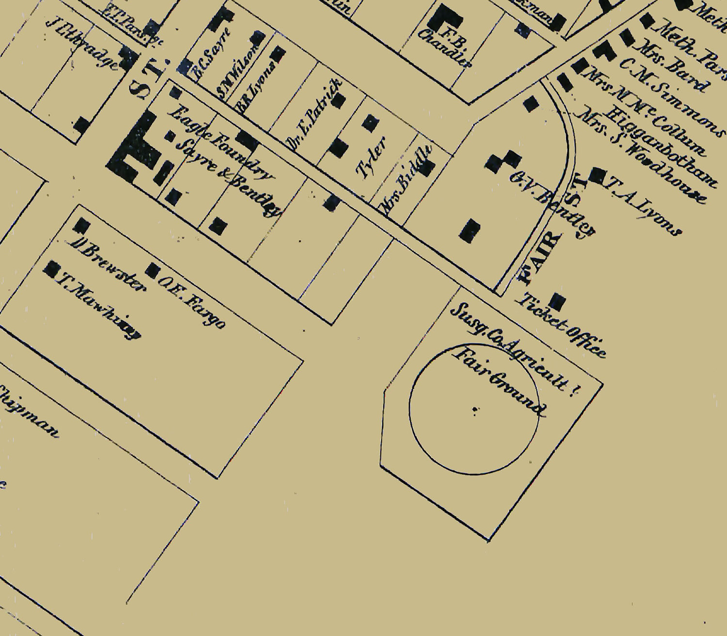 1858 Map of Montrose Susquehanna County Pennsylvania
