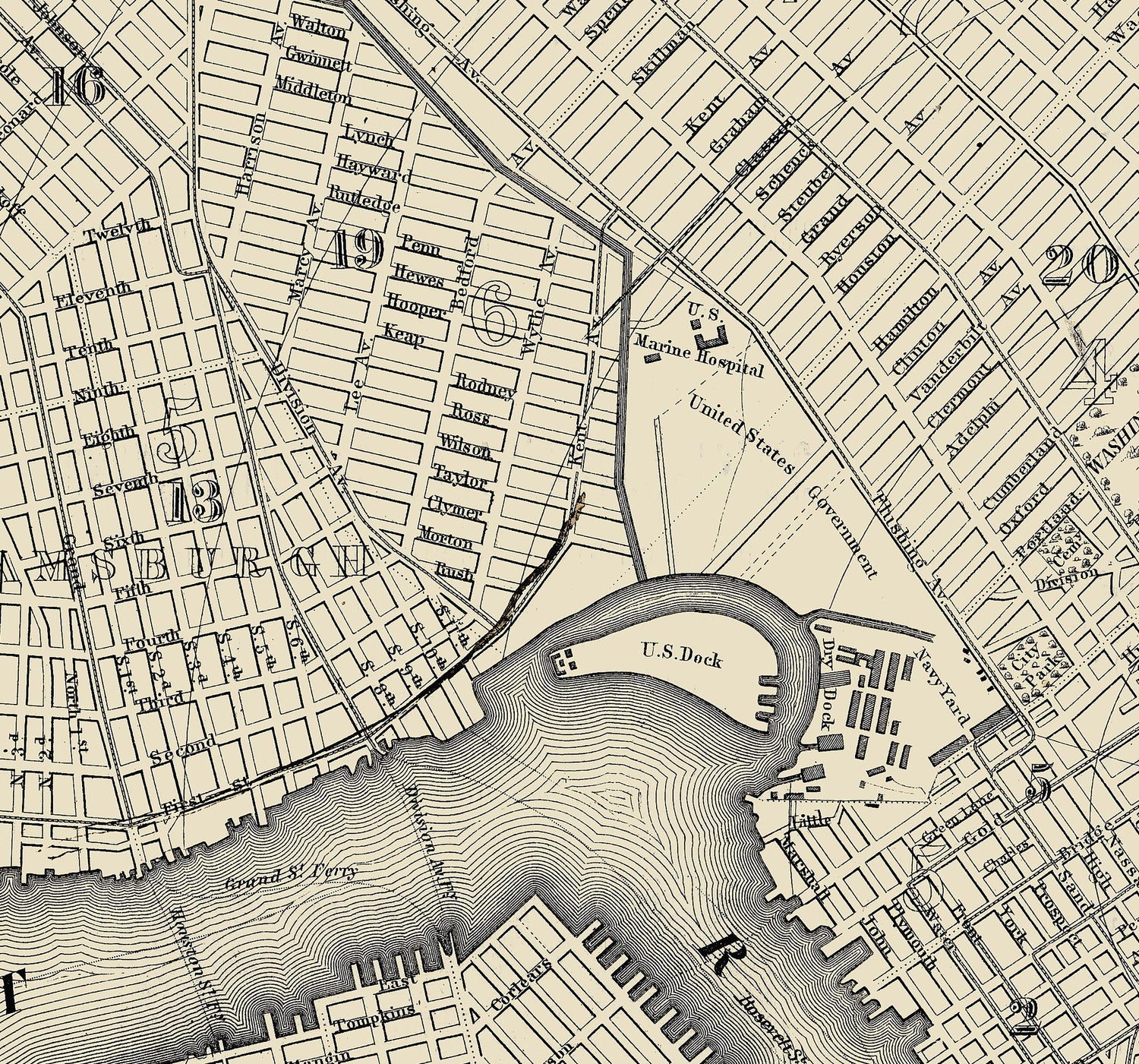 1868 Map of Brooklyn New York