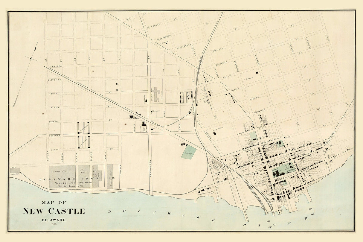 1880 Map of New Castle Delaware