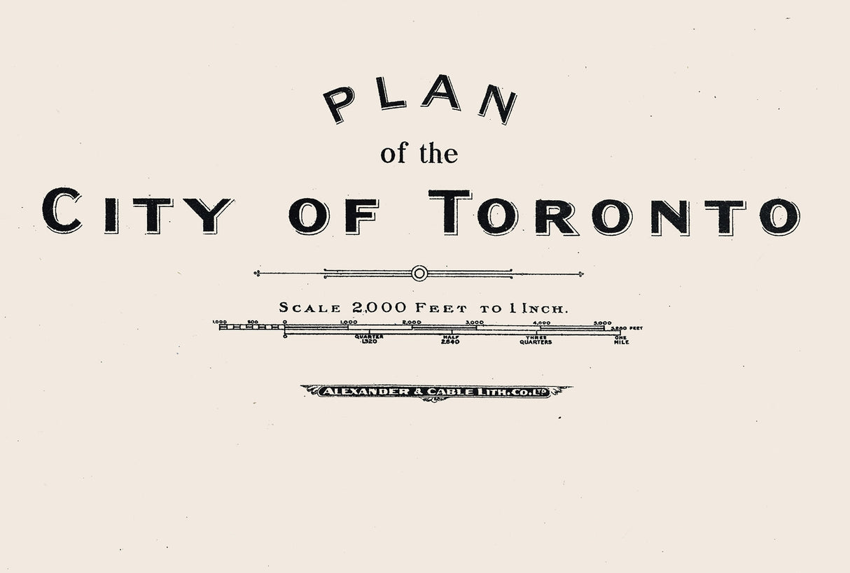 1912 Map of Toronto Ontario Canada